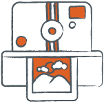 matching orange map icon