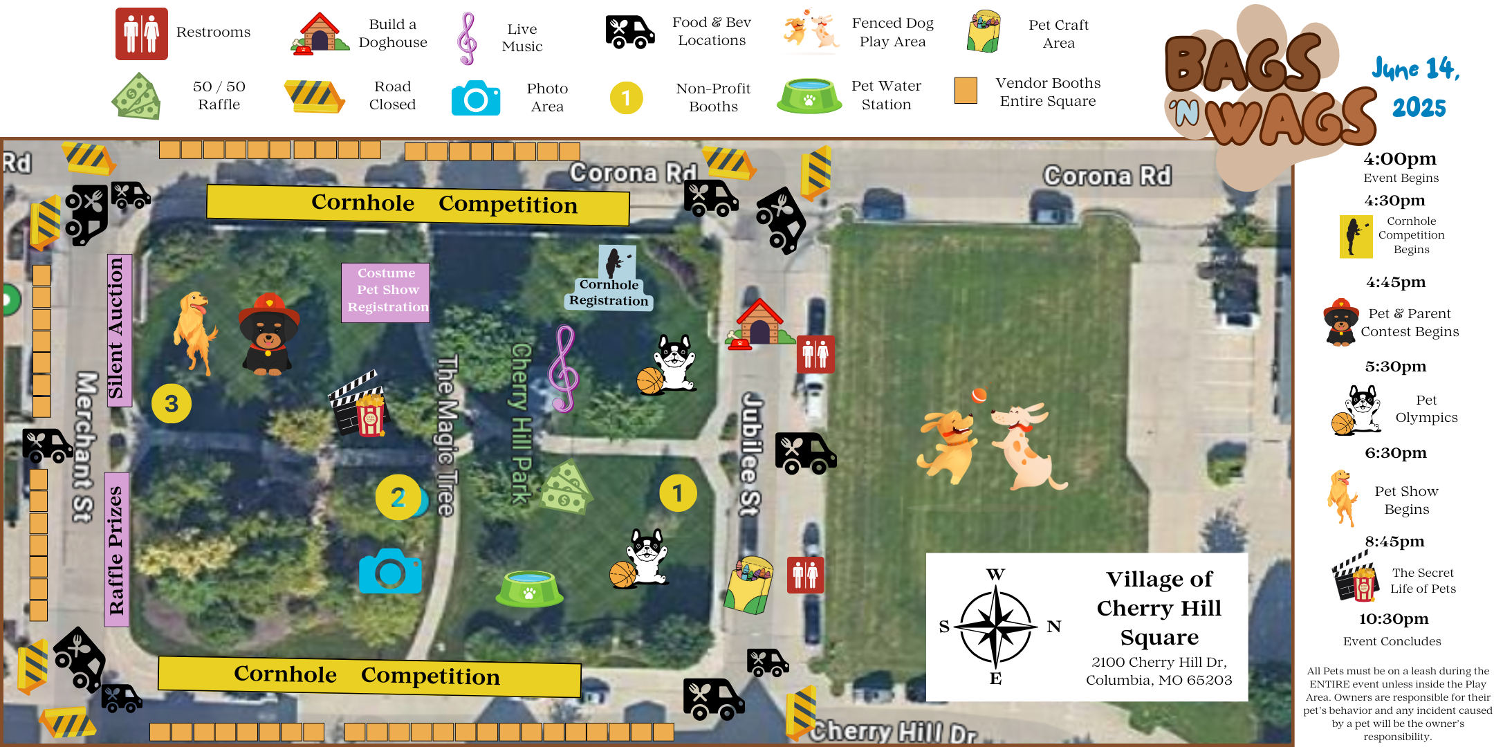 bags n Wags map horizontal website