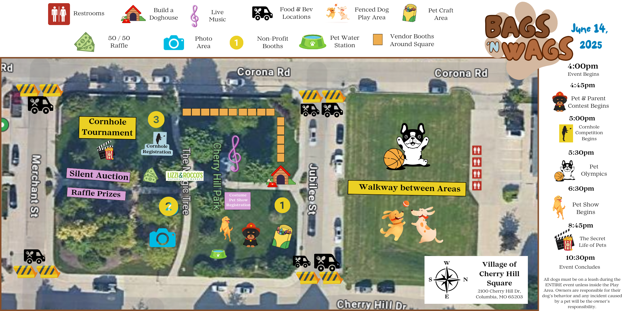 Bags 'n Wags Map